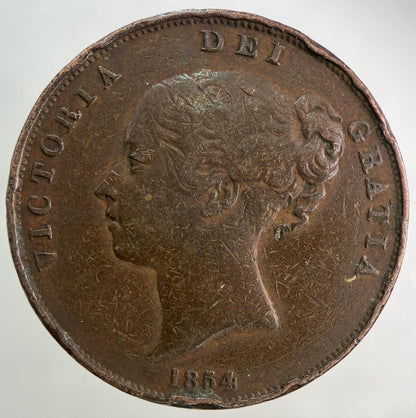 1854 Victoria One Penny Coin | Fine Collectable Grade