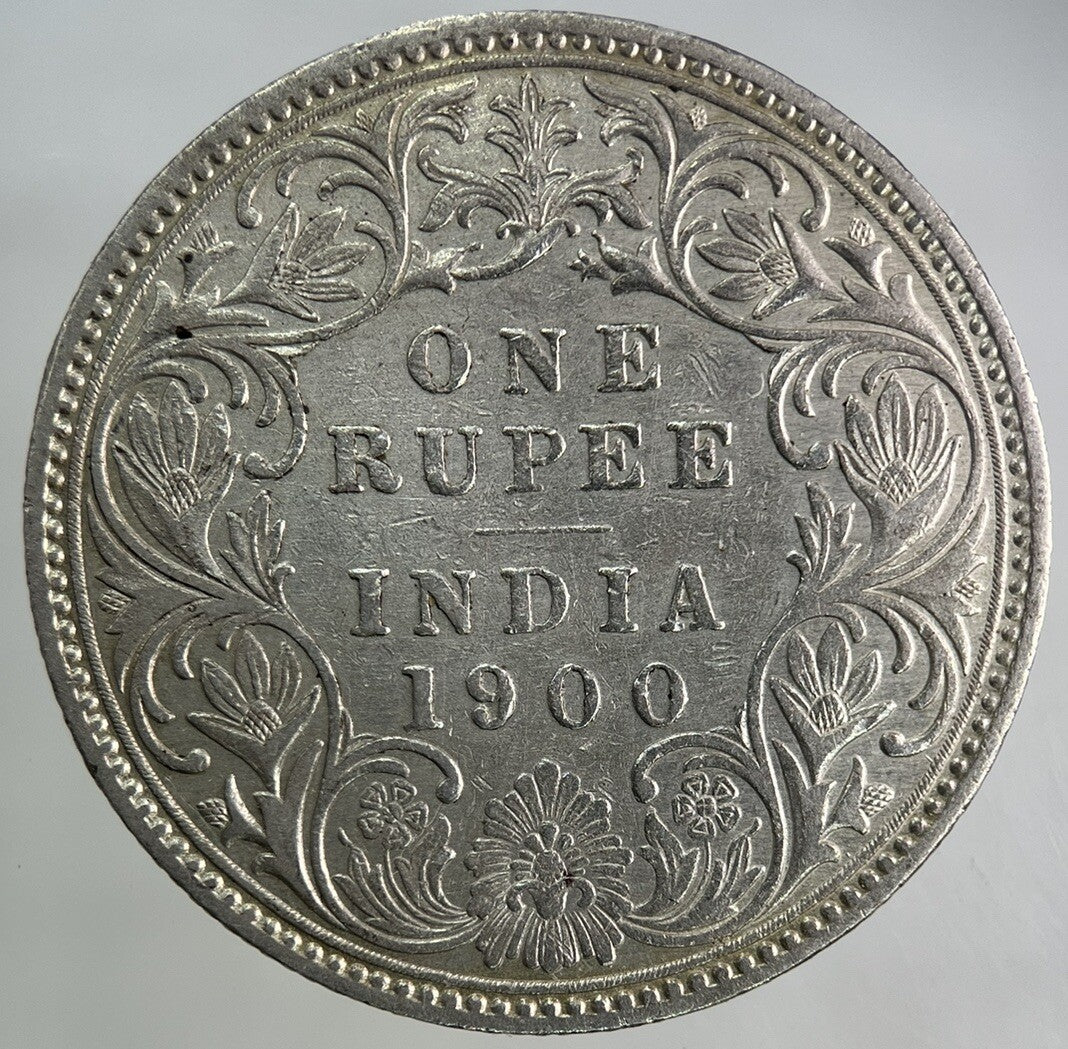1900 India One Rupee Silver Coin | Fine Collectable Grade