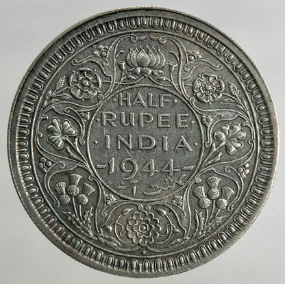 1944 India Half Rupee Silver Coin | Very High Grade