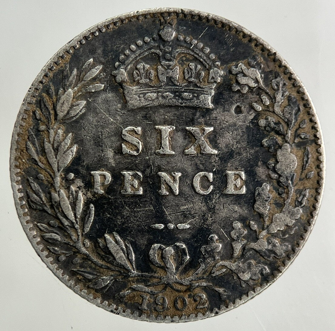 1902 Edward VII Sixpence Silver Coin | Fine Collectable Grade
