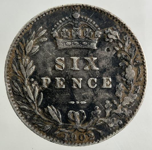 1902 Edward VII Sixpence Silver Coin | Fine Collectable Grade