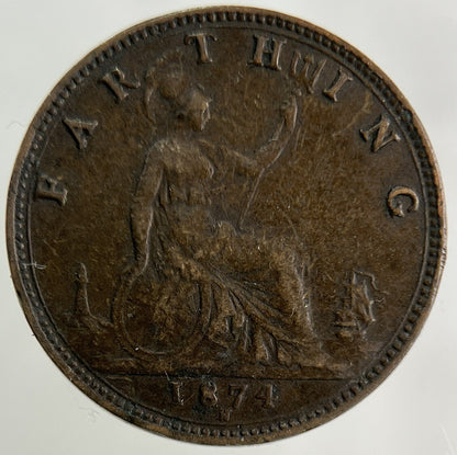 1874-H Victoria Farthing Coin | Fine Collectable Grade
