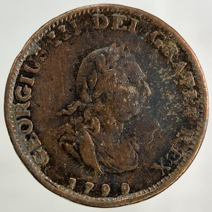 1799 George III 3rd Farthing Coin | Fine Collectable Grade