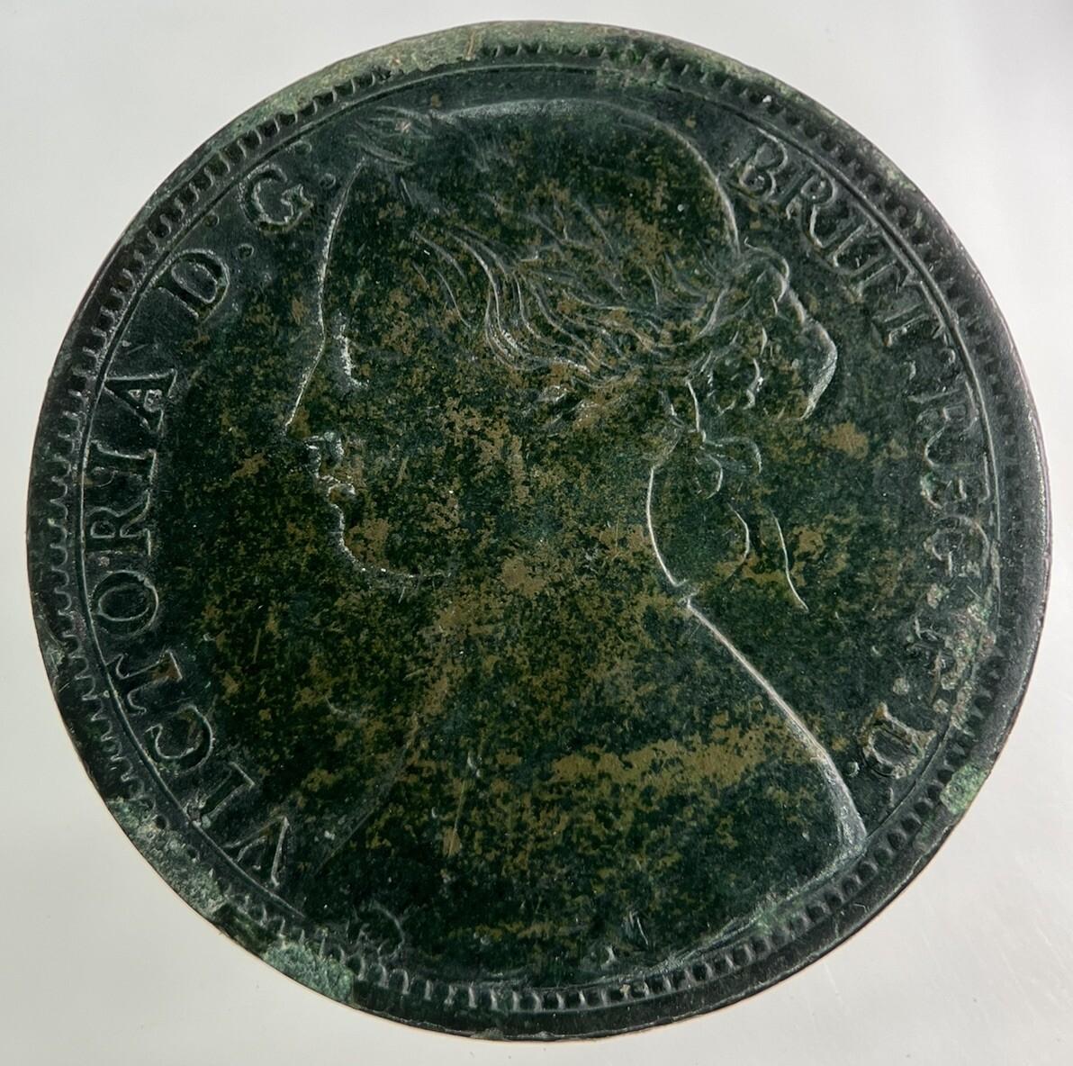 1863 Victoria One Penny Coin | Fine Collectable Grade