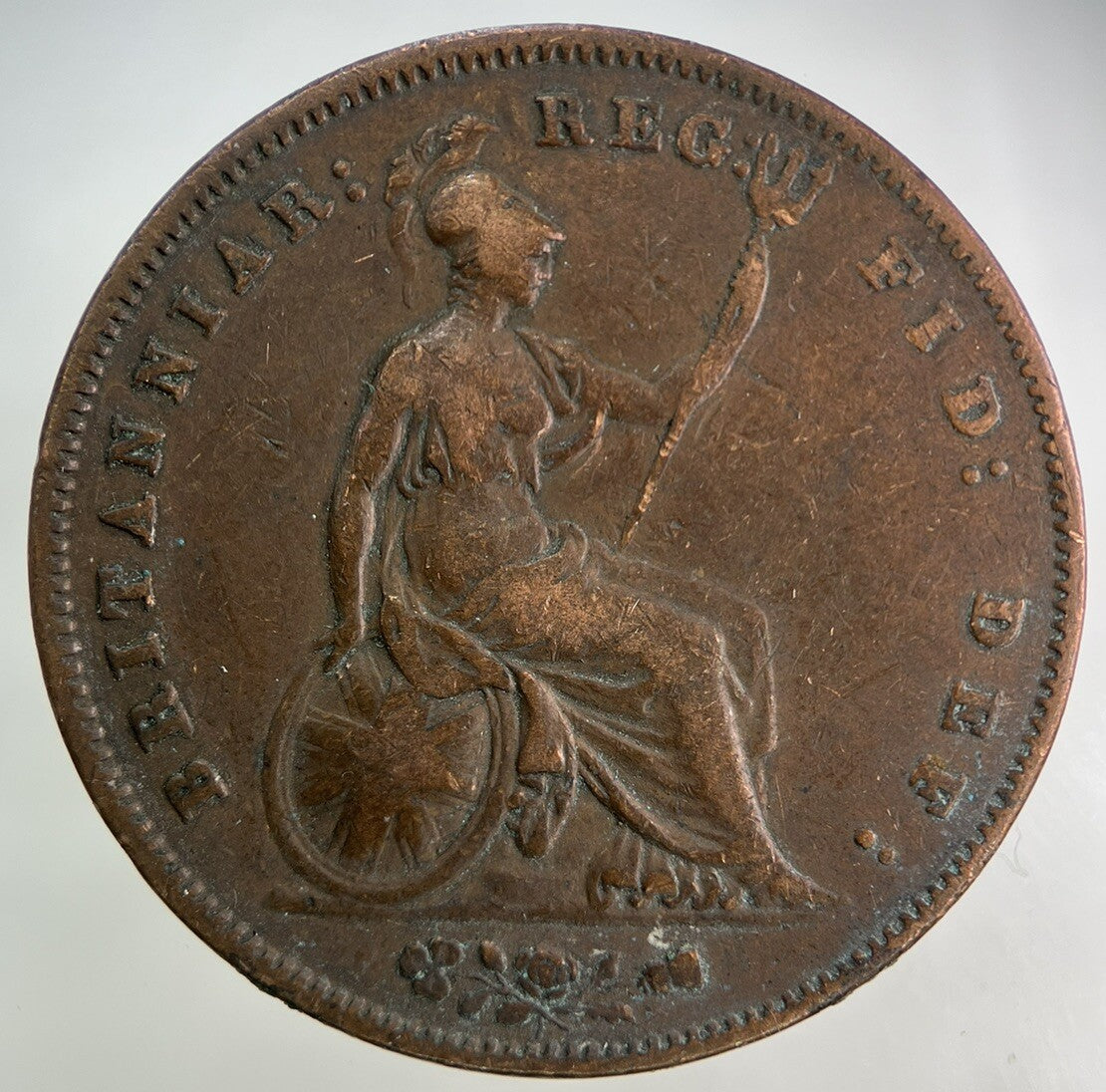 1858 Victoria One Penny Coin | Fine Collectable Grade