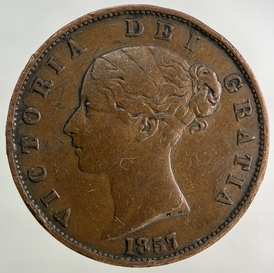 1857 Victoria Half-Penny Coin | Fine Collectable Grade