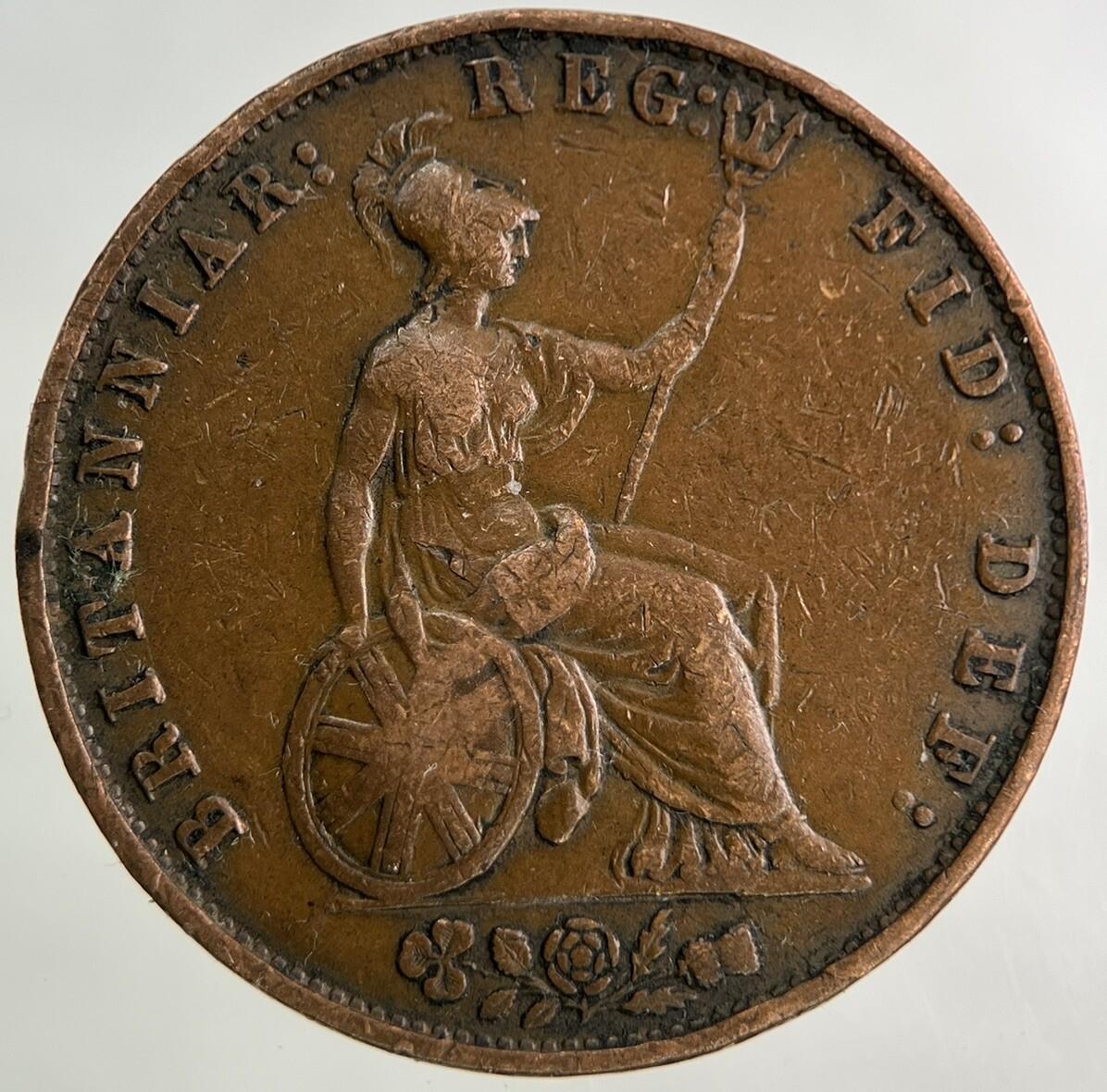 1857 Victoria Half-Penny Coin | Fine Collectable Grade