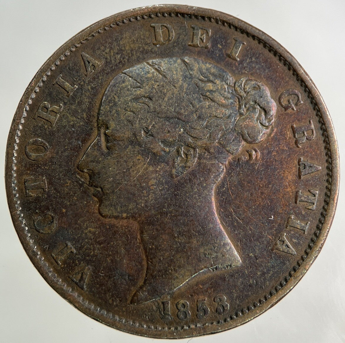 1853 Victoria Half-Penny Coin | Fine Collectable Grade