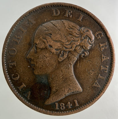 1841 Victoria Half-Penny Coin | Fine Collectable Grade