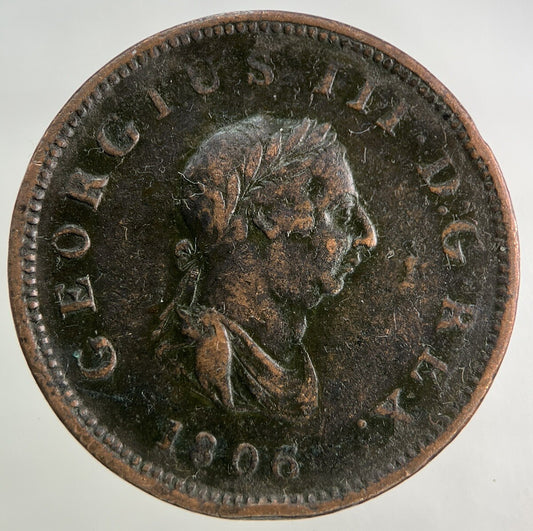 1806 George III 3rd Half-Penny Coin | Fine Collectable Grade