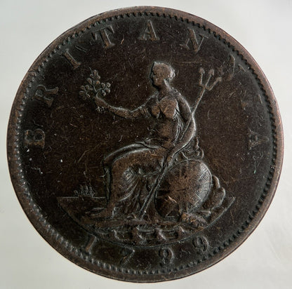 1799 George III 3rd Half-Penny Coin | Fine Collectable Grade