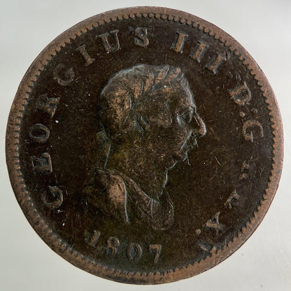 1807 George III 3rd Half-Penny Coin | Very High Grade