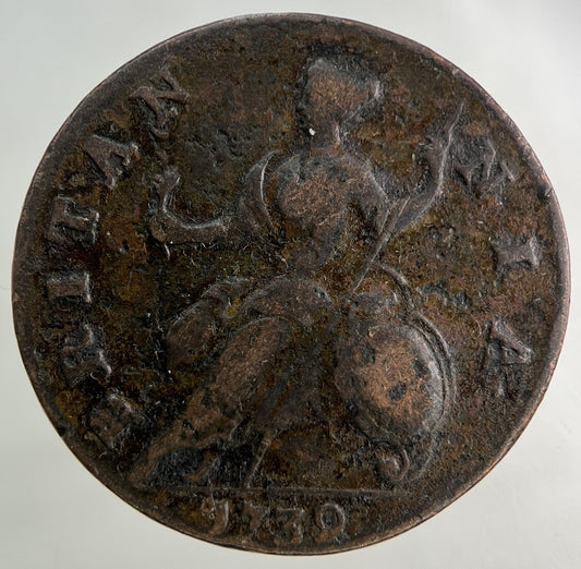 1739 George II 2nd Half-Penny Coin | Fine Collectable Grade