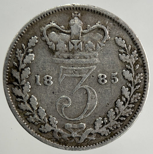 1885 Victoria Threepence Silver Coin | Fine Collectable Grade