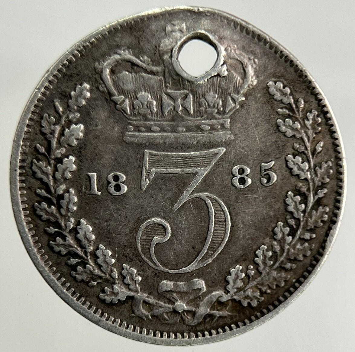 1885 Victoria Threepence Silver Coin | Very High Grade
