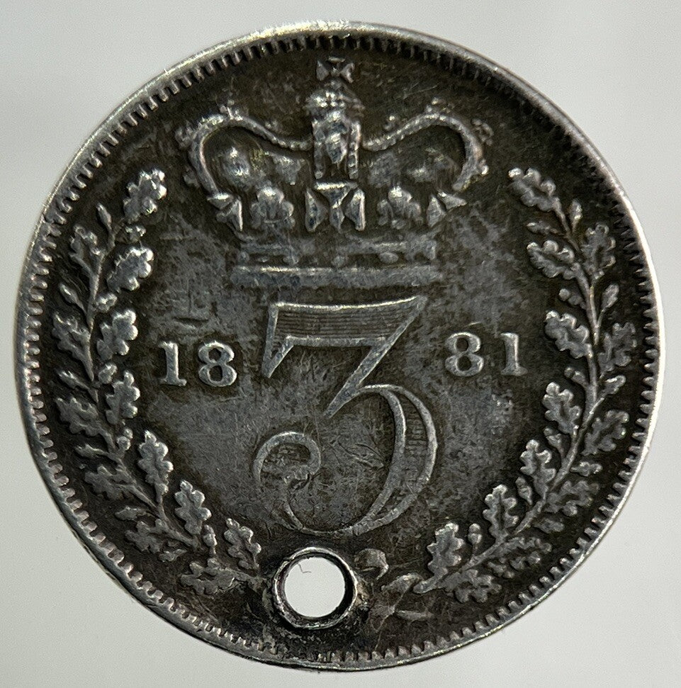 1881 Victoria Threepence Silver Coin | Very High Grade