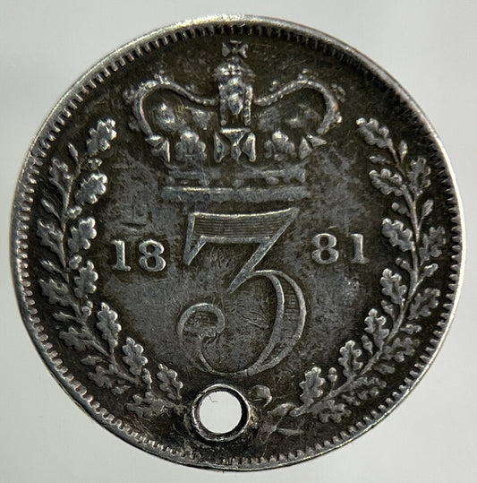 1881 Victoria Threepence Silver Coin | Very High Grade