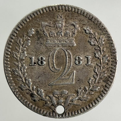 1881 Victoria Maundy Two-Pence Silver Coin | Fine Collectable Grade