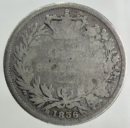 1836 William IV Shilling Silver Coin | Fair Grade