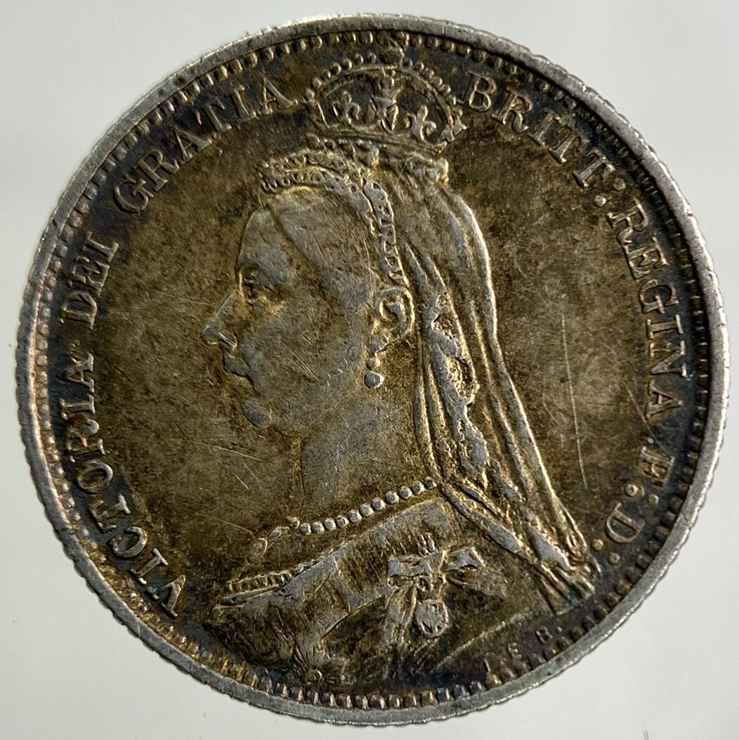 1887 Modified Victoria Sixpence Silver Coin | Fine Collectable Grade