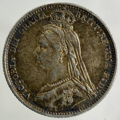 1887 Modified Victoria Sixpence Silver Coin | Fine Collectable Grade