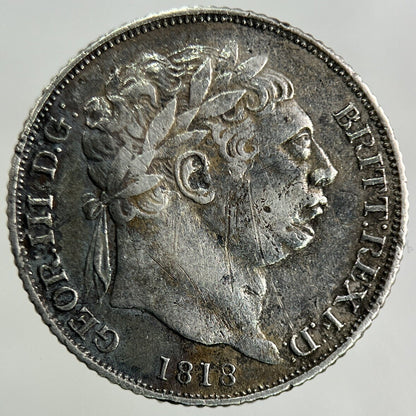 1818 George III 3rd Sixpence Silver Coin | Fine Collectable Grade