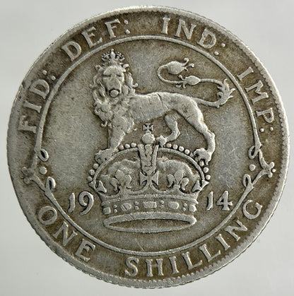 1914 George V Shilling Silver Coin | Fine Collectable Grade