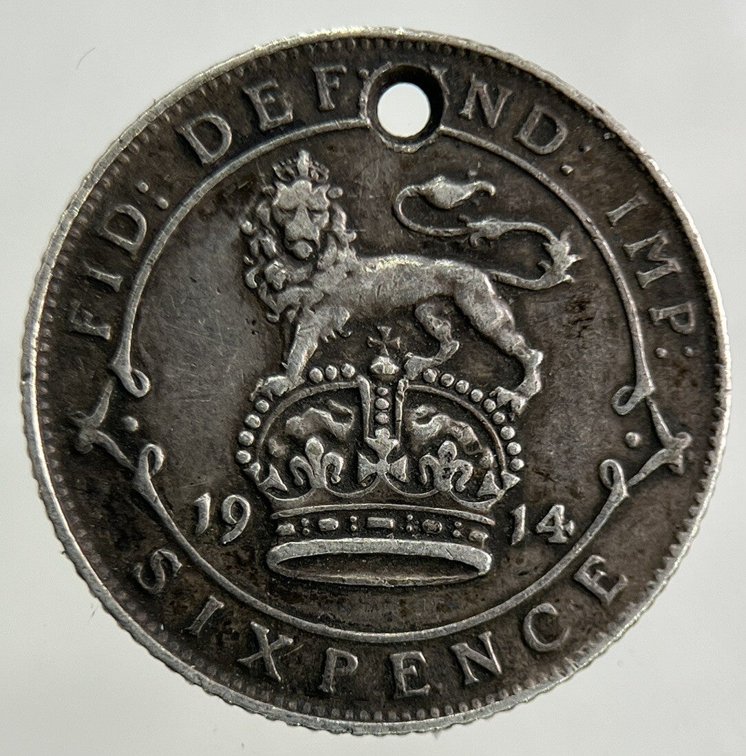 1914 George V Sixpence Silver Coin | Very High Grade