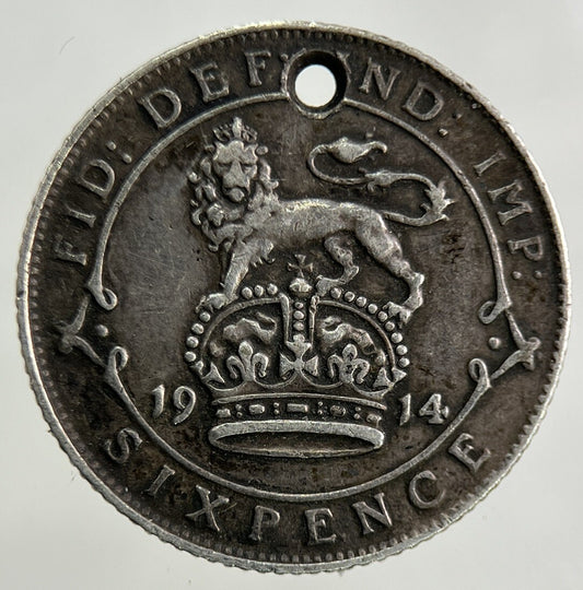 1914 George V Sixpence Silver Coin | Very High Grade