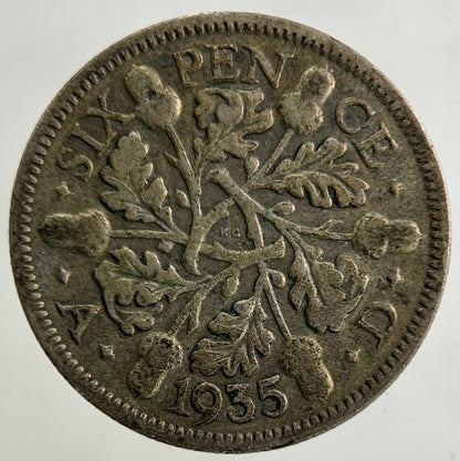 1935 George V Sixpence Silver Coin | Collectable Grade