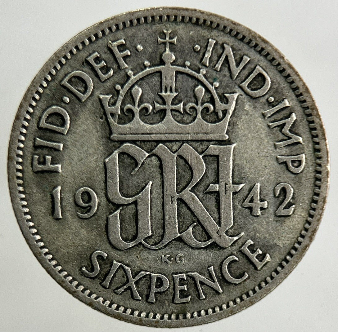 1942 George VI Sixpence Silver Coin | Fine Collectable Grade