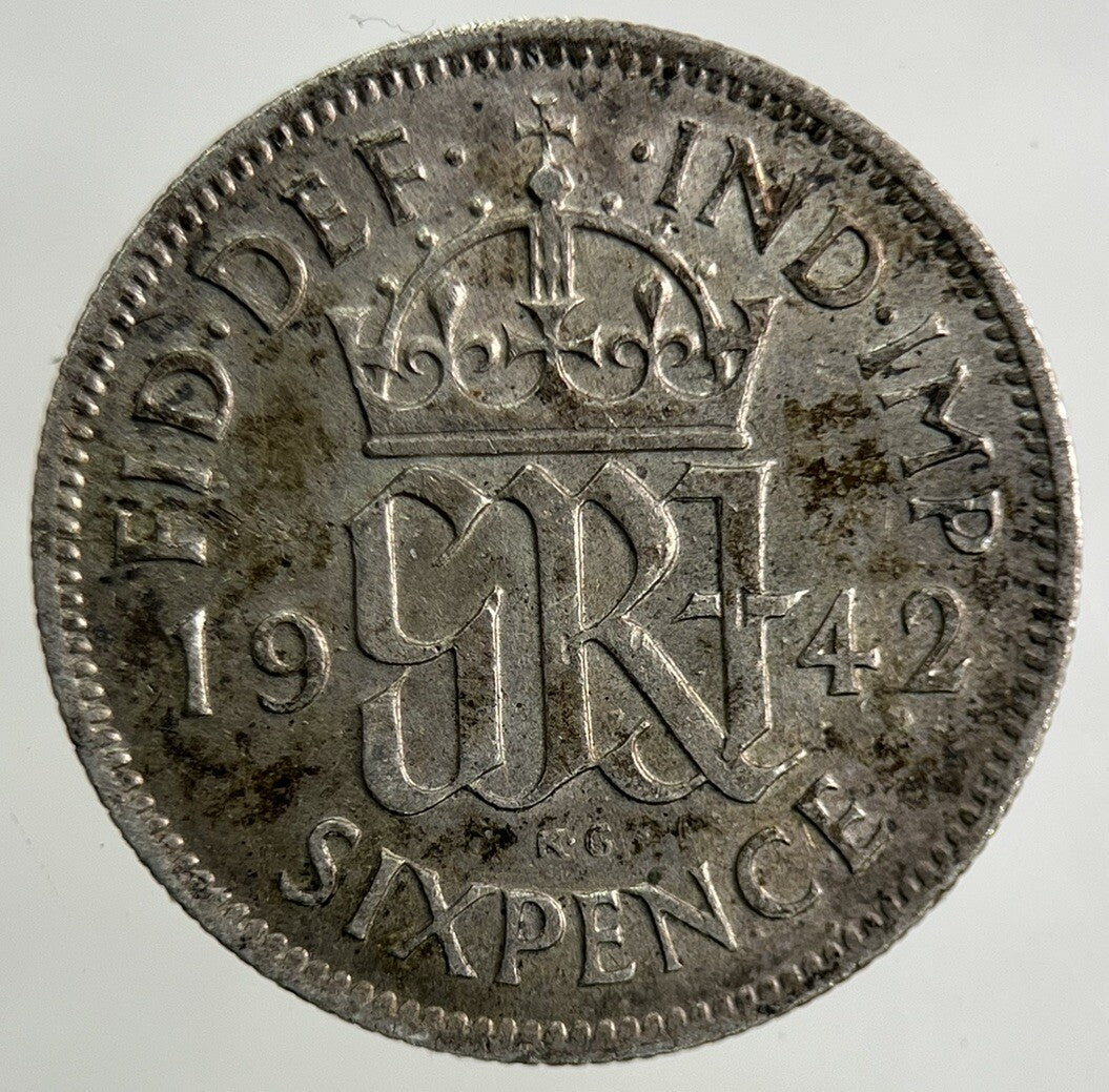 1942 George VI Sixpence Silver Coin | Fine Collectable Grade