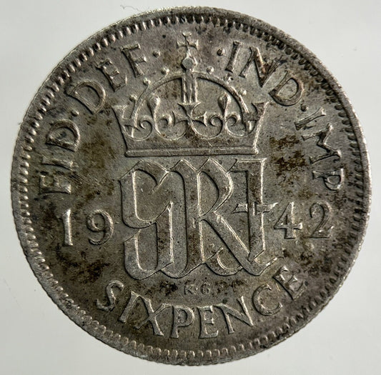 1942 George VI Sixpence Silver Coin | Fine Collectable Grade