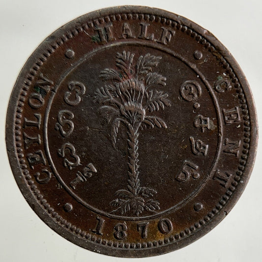 1870 Ceylon One Cent Coin | Very High Grade