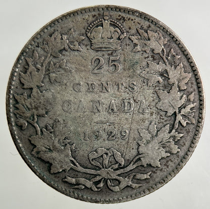 1929 Canada 25 Cents Silver Coin | Collectable Grade