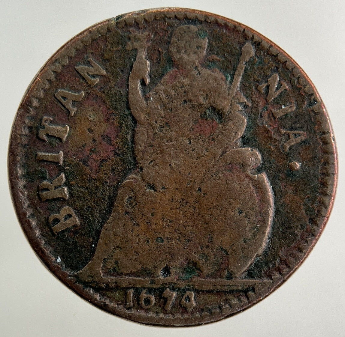 1674 Charles II 2nd Farthing Coin | Fine Collectable Grade