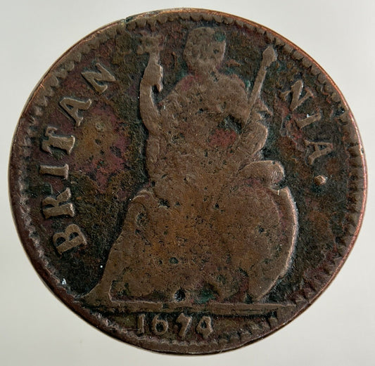 1674 Charles II 2nd Farthing Coin | Fine Collectable Grade