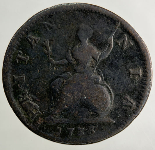 1733 George II 2nd Farthing Coin | Fine Collectable Grade
