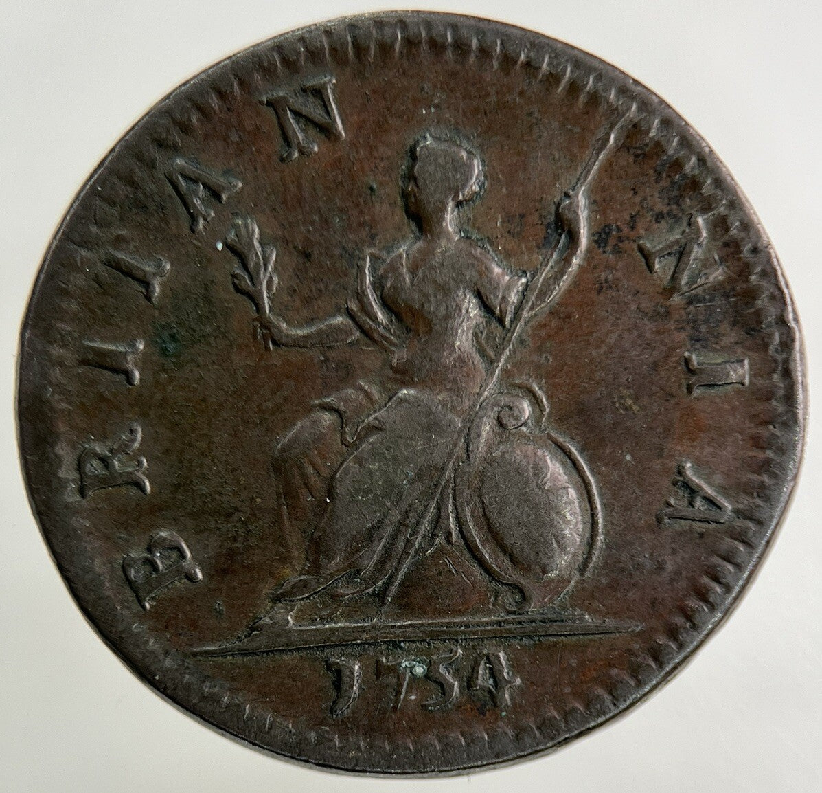 1754 George II 2nd Farthing Coin | Very High Grade