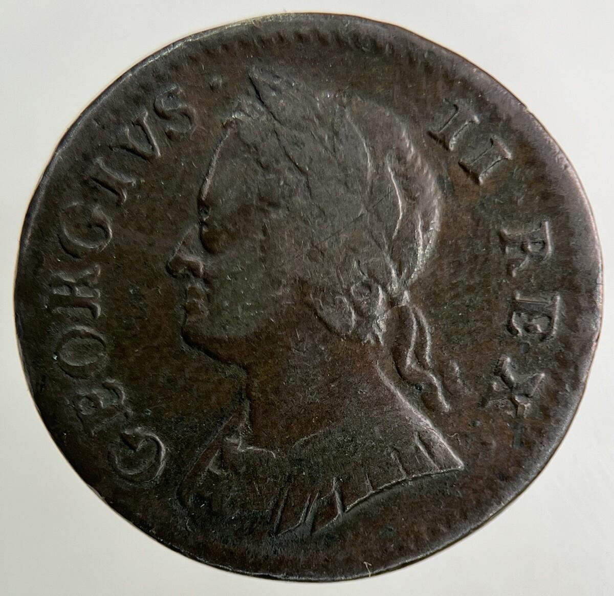 1754 George II 2nd Farthing Coin | Very High Grade