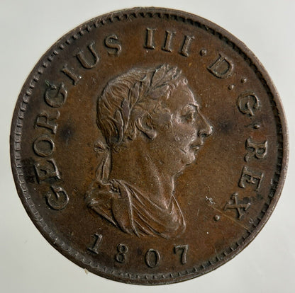 1807 George III 3rd Farthing Coin | Very High Grade