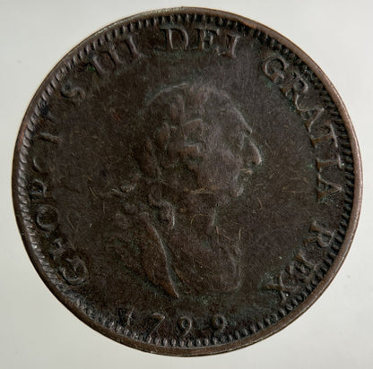 1799 George III 3rd Farthing Coin | Fine Collectable Grade