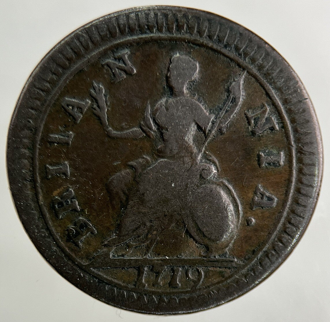 1719 George I 1st Farthing Coin | Fine Collectable Grade