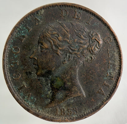 1853 Victoria Half-Penny Coin | Very High Grade