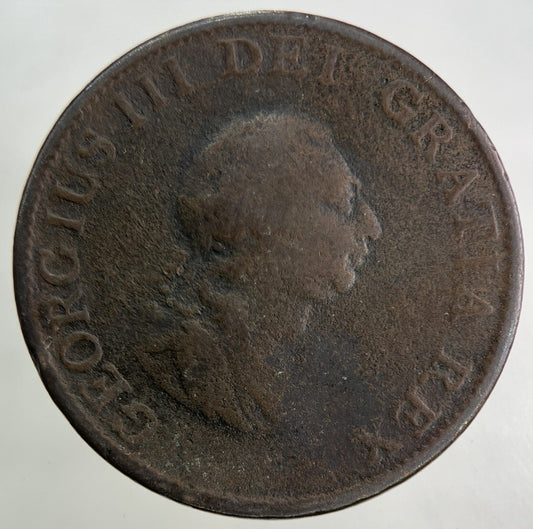1799 George III 3rd Half-Penny Coin | Fair Grade