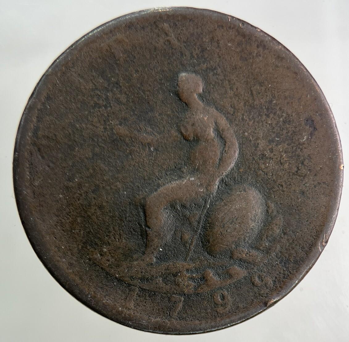 1799 George III 3rd Half-Penny Coin | Fair Grade