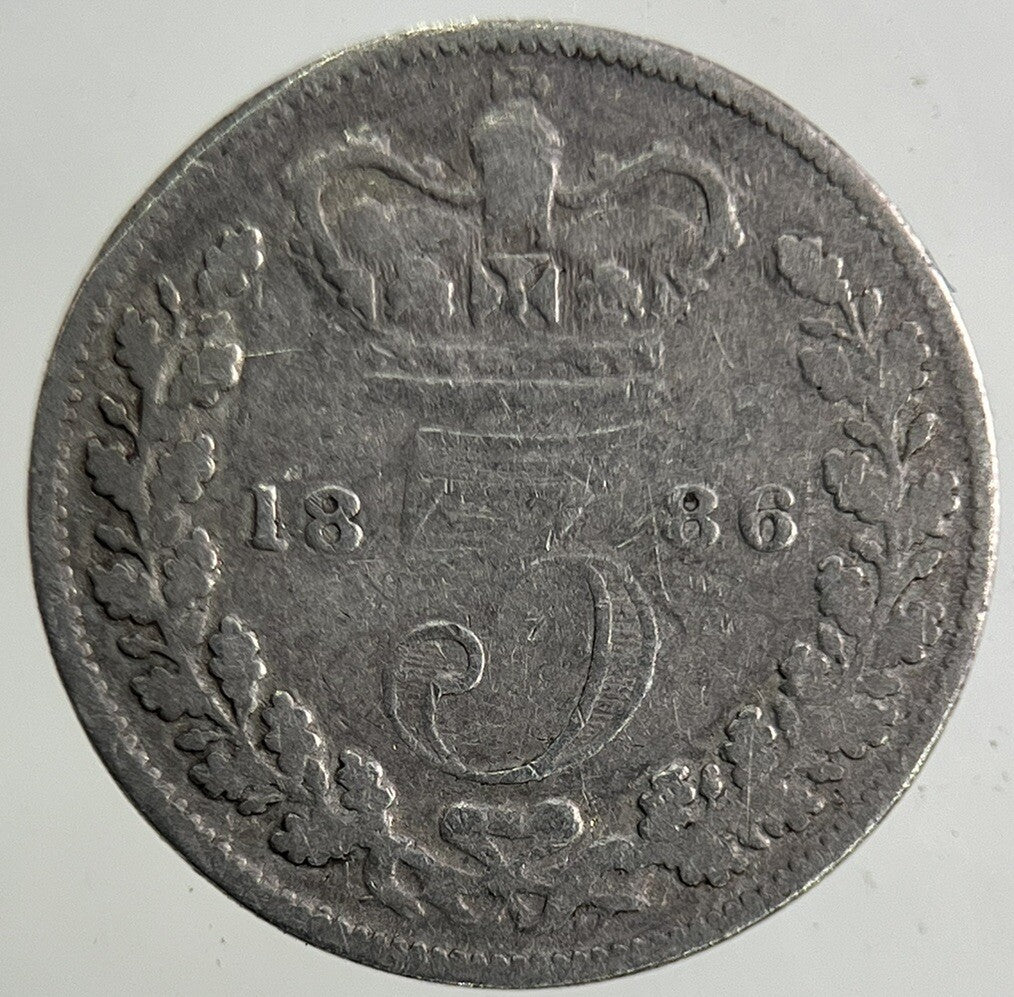 1886 Victoria Threepence Silver Coin | Fine Collectable Grade