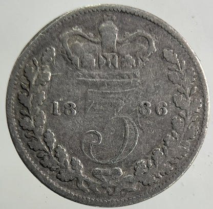 1886 Victoria Threepence Silver Coin | Fine Collectable Grade