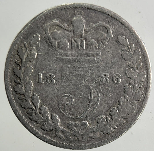 1886 Victoria Threepence Silver Coin | Fine Collectable Grade