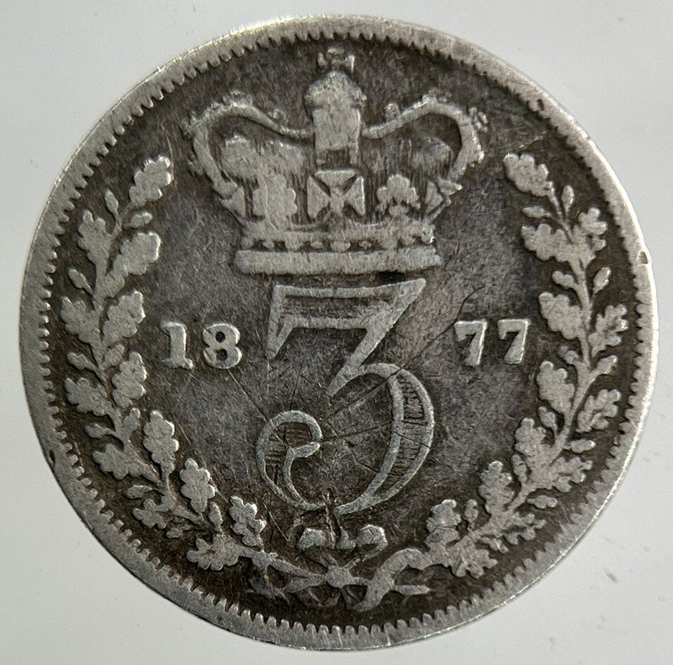 1877 Victoria Threepence Silver Coin | Fine Collectable Grade